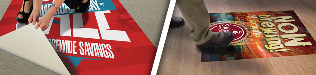 Branded floor graphics in a commercial space